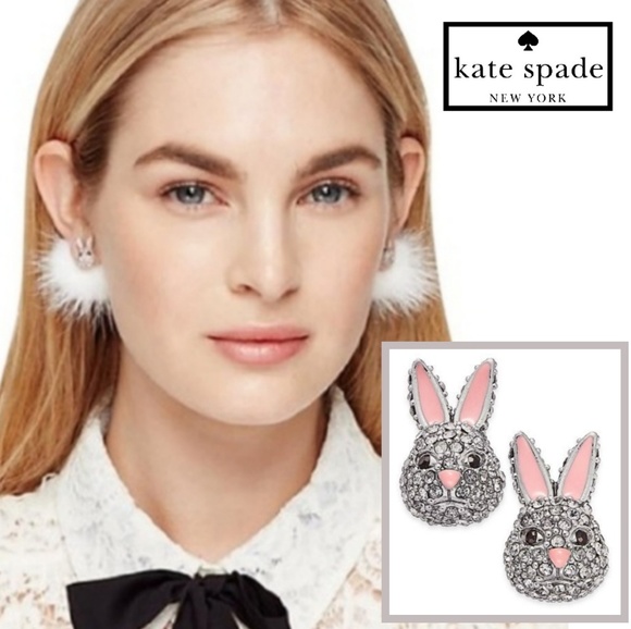 kate spade Jewelry - New ♠️ks Magic Bunny Puff Earrings!🐰